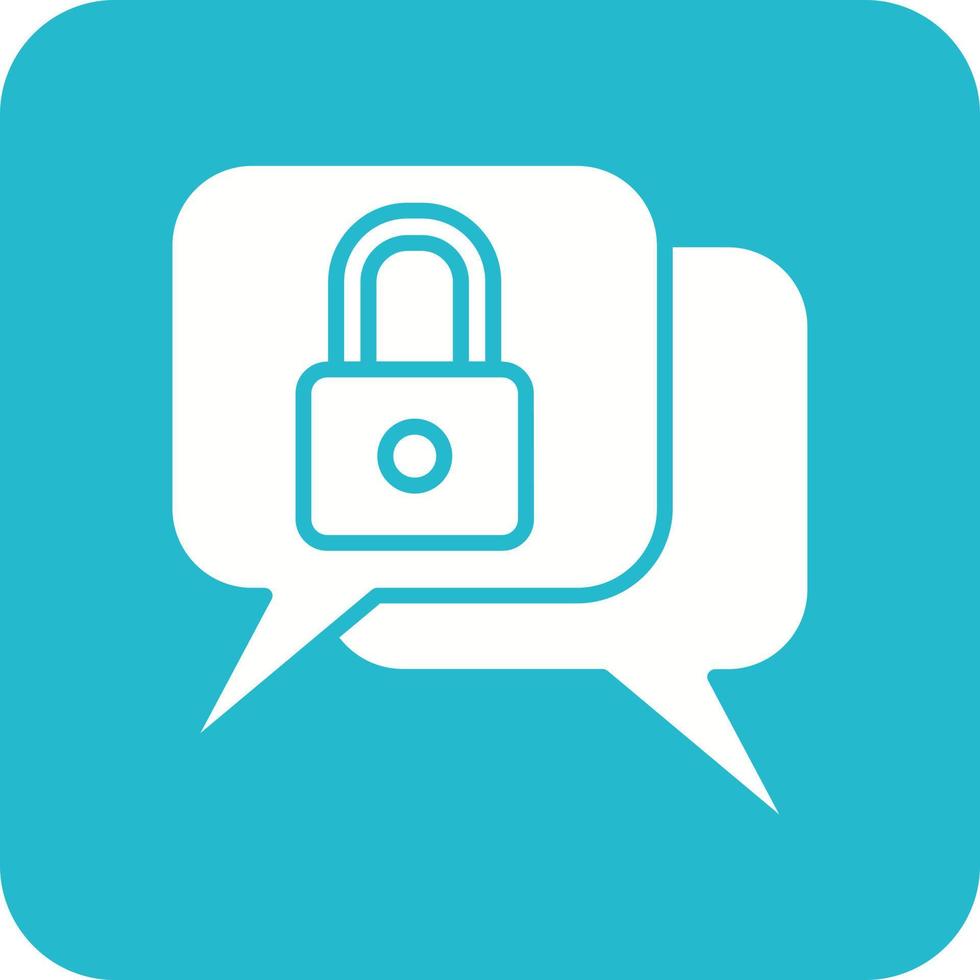 Chat Security Glyph Round Corner Background Icon vector