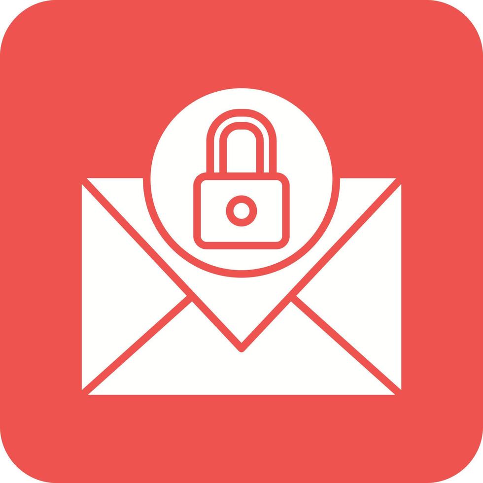 Email Security Glyph Round Corner Background Icon vector