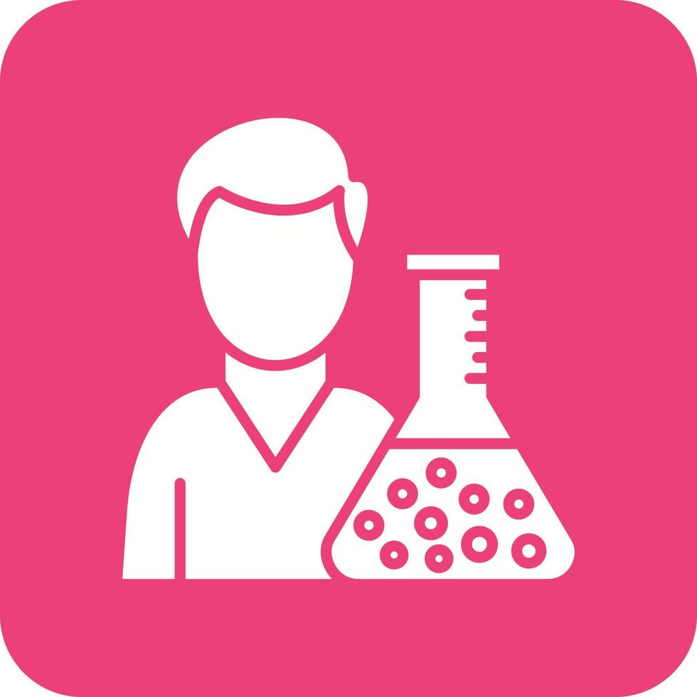 Chemist Glyph Round Corner Background Icon vector