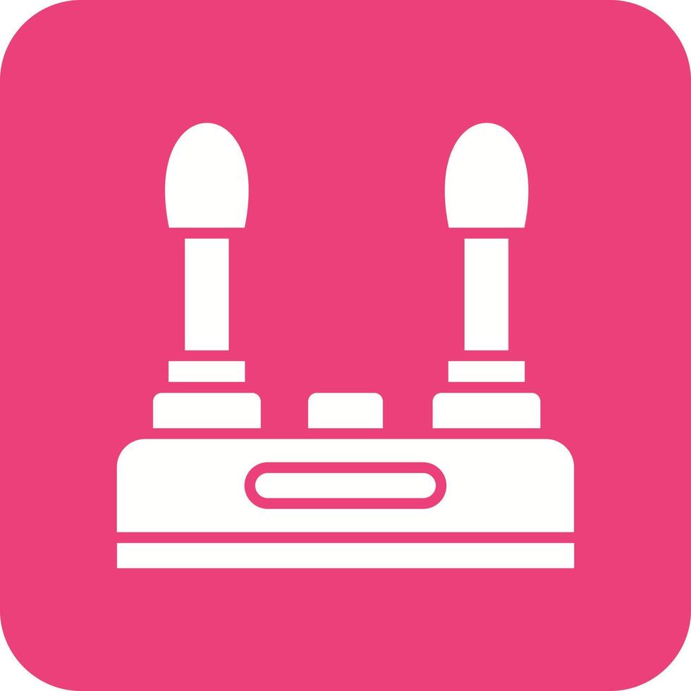 Joystick Glyph Round Corner Background Icon vector