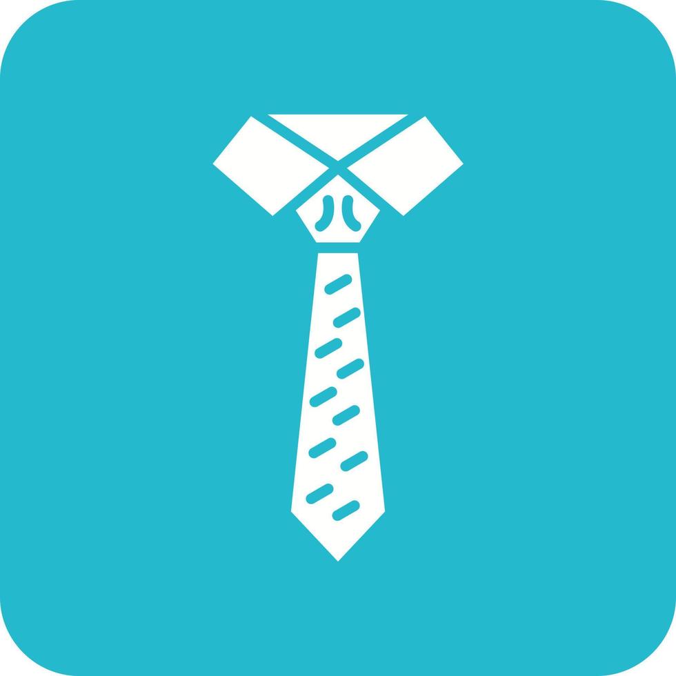 Tie Glyph Round Corner Background Icon vector