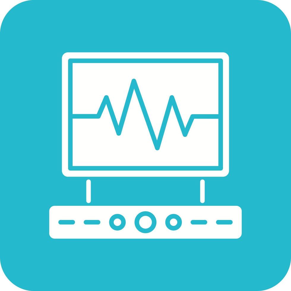 Electrocardiogram Glyph Round Corner Background Icon vector