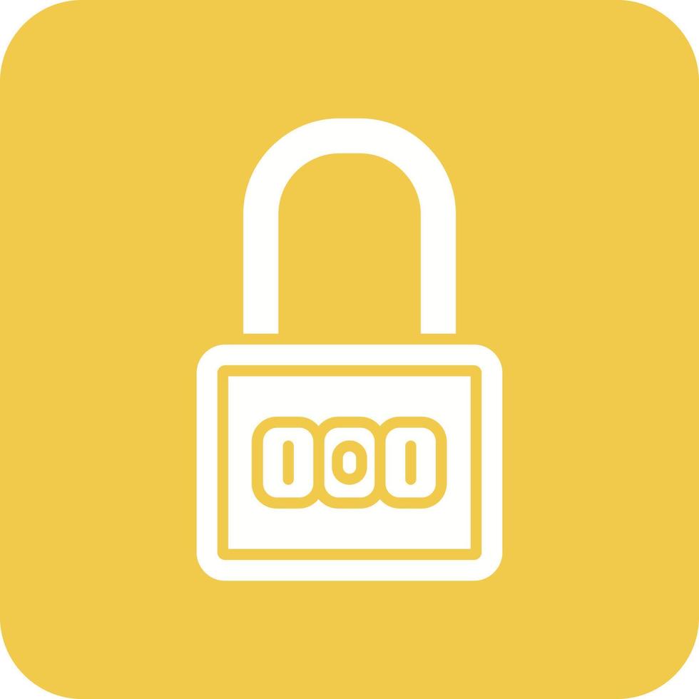Number Padlock Glyph Round Corner Background Icon vector