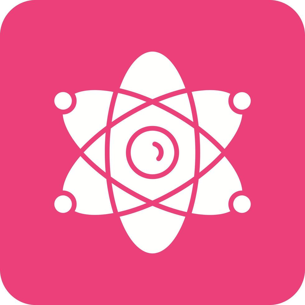 Atom Glyph Round Corner Background Icon vector