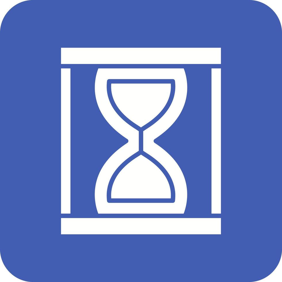 Sand Clock Glyph Round Corner Background Icon vector