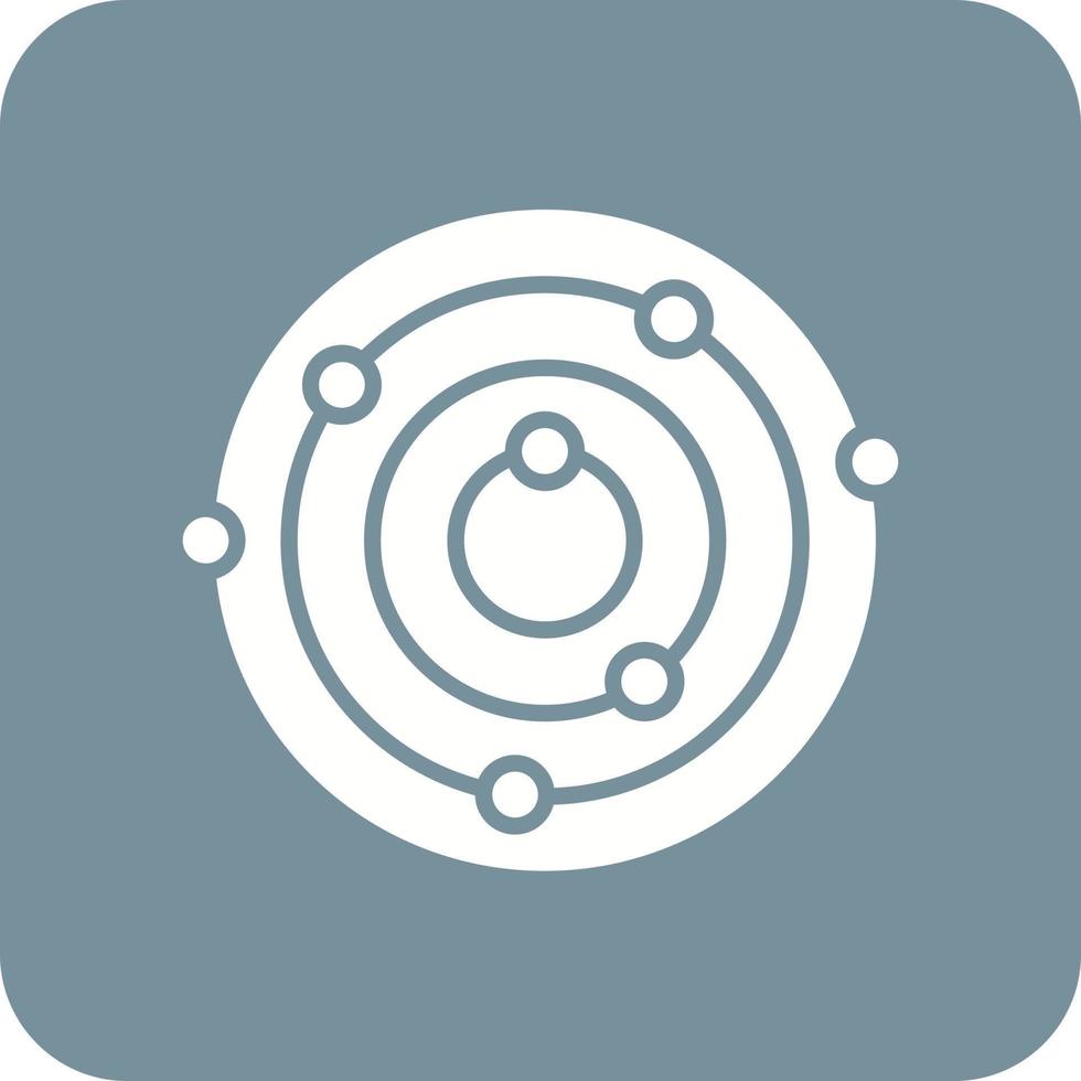 Solar System Glyph Round Corner Background Icon vector