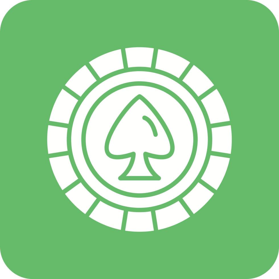 Poker Chip Glyph Round Corner Background Icon vector