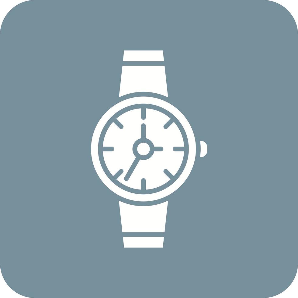 Wristwatch Glyph Round Corner Background Icon vector