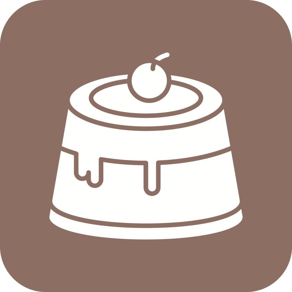 Pudding Glyph Round Corner Background Icon vector