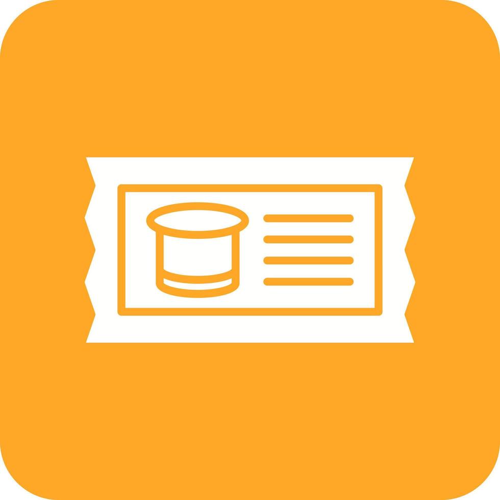 Ticket Glyph Round Corner Background Icon vector