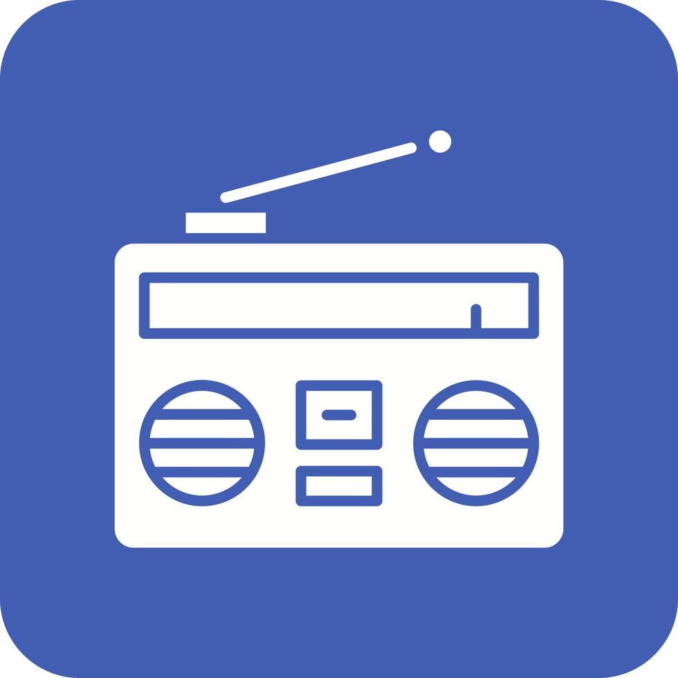 Radio Glyph Round Corner Background Icon vector