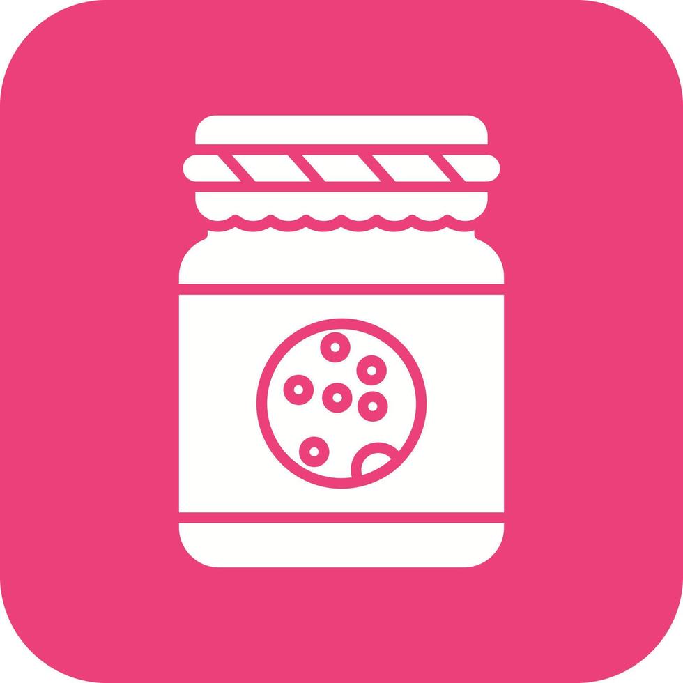 Cookie Jar Glyph Round Corner Background Icon vector