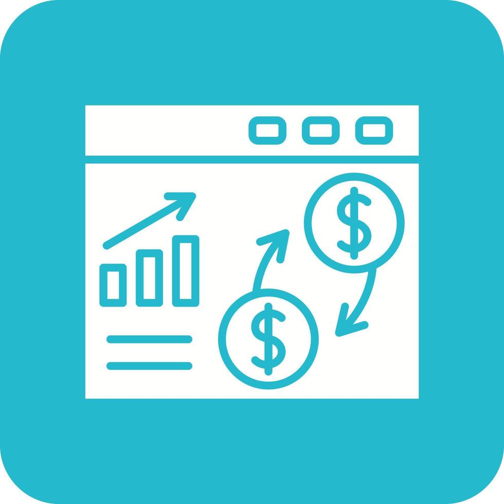 Money Flow Glyph Round Corner Background Icon vector