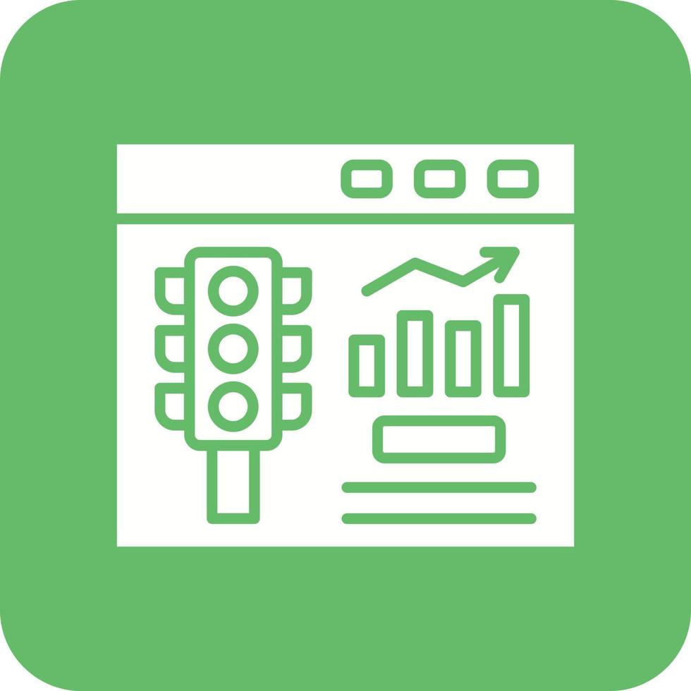Website Traffic Glyph Round Corner Background Icon vector
