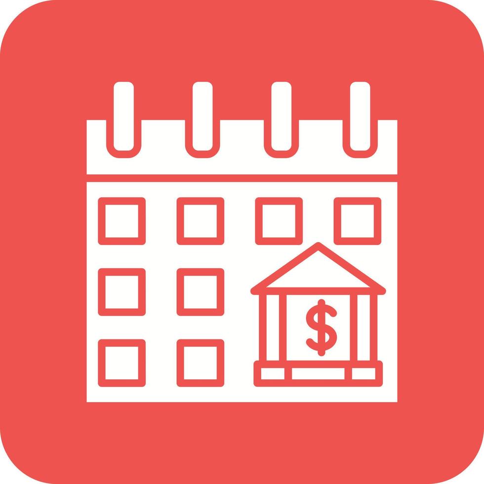 Calendar Glyph Round Corner Background Icon vector
