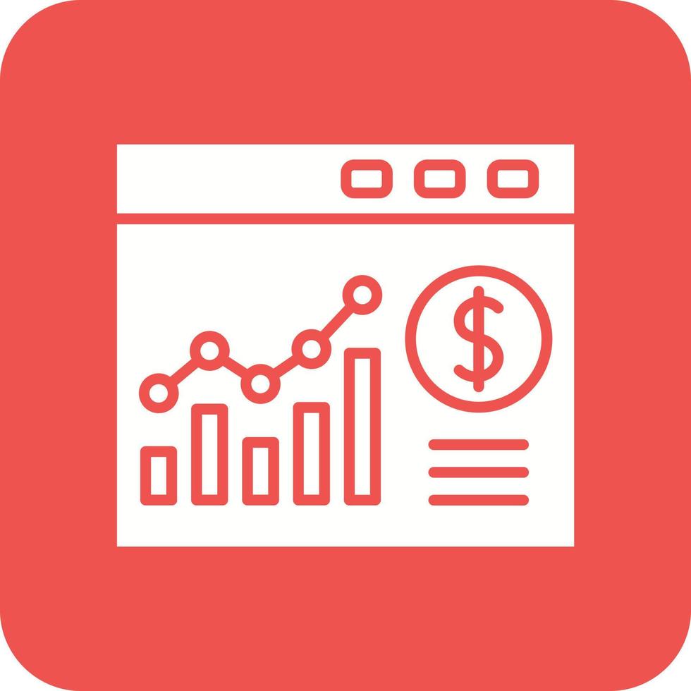 Website Bar Graph Glyph Round Corner Background Icon vector