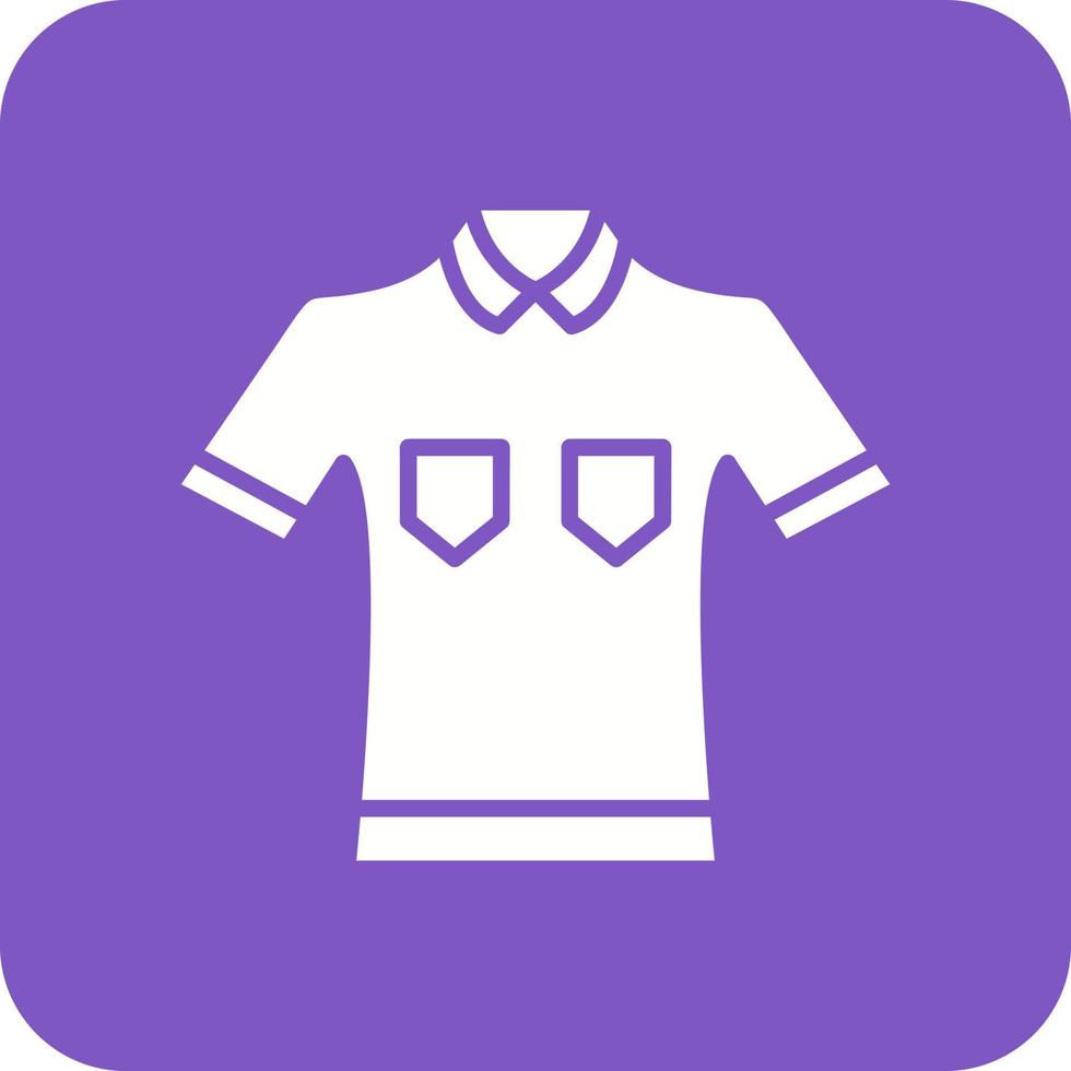 Polo Shirt Glyph Round Corner Background Icon vector