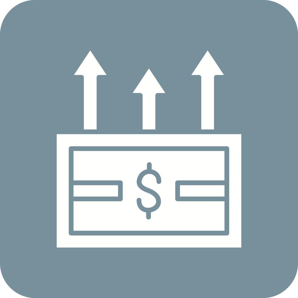 Cash Flow Glyph Round Corner Background Icon vector