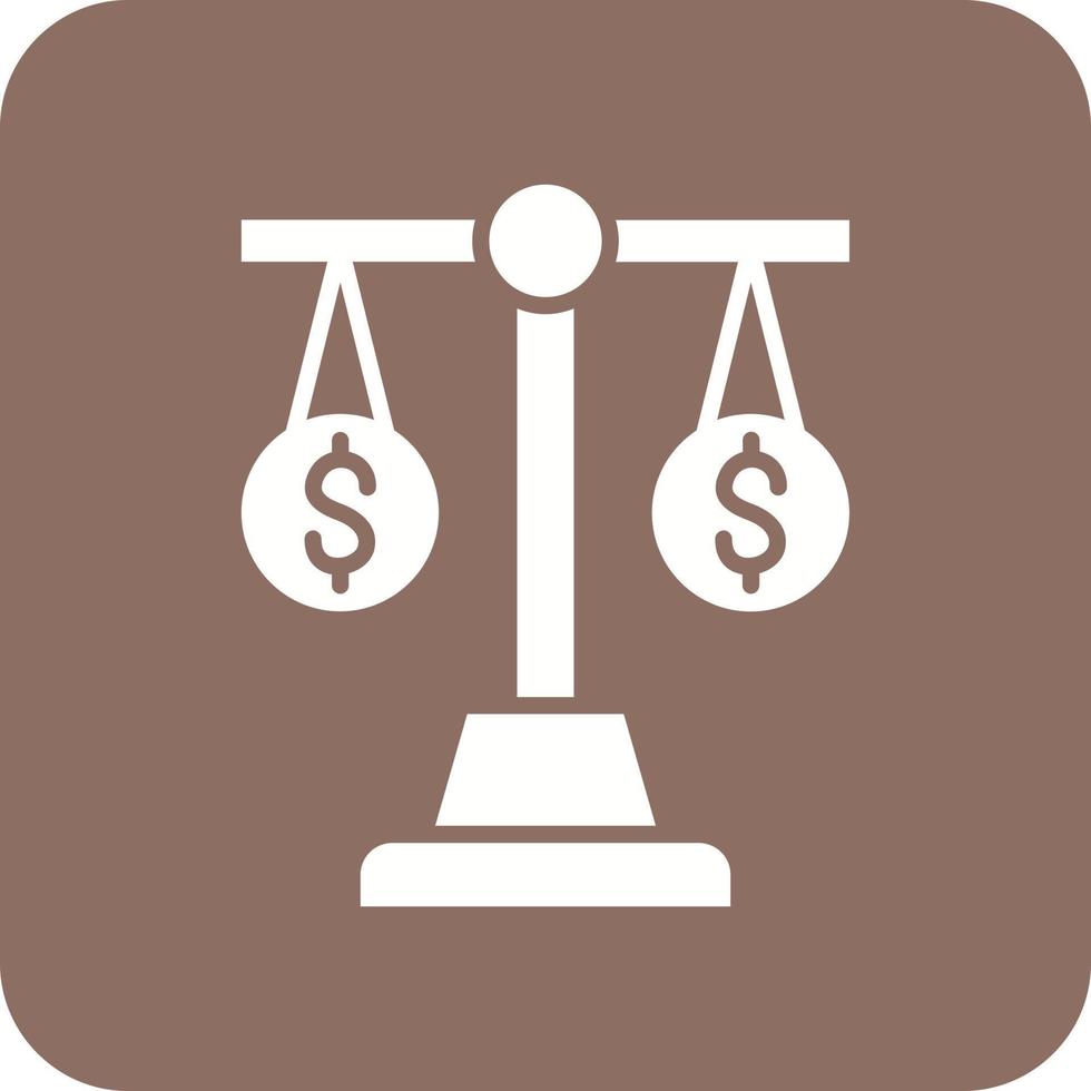 Money Scale Glyph Round Corner Background Icon vector