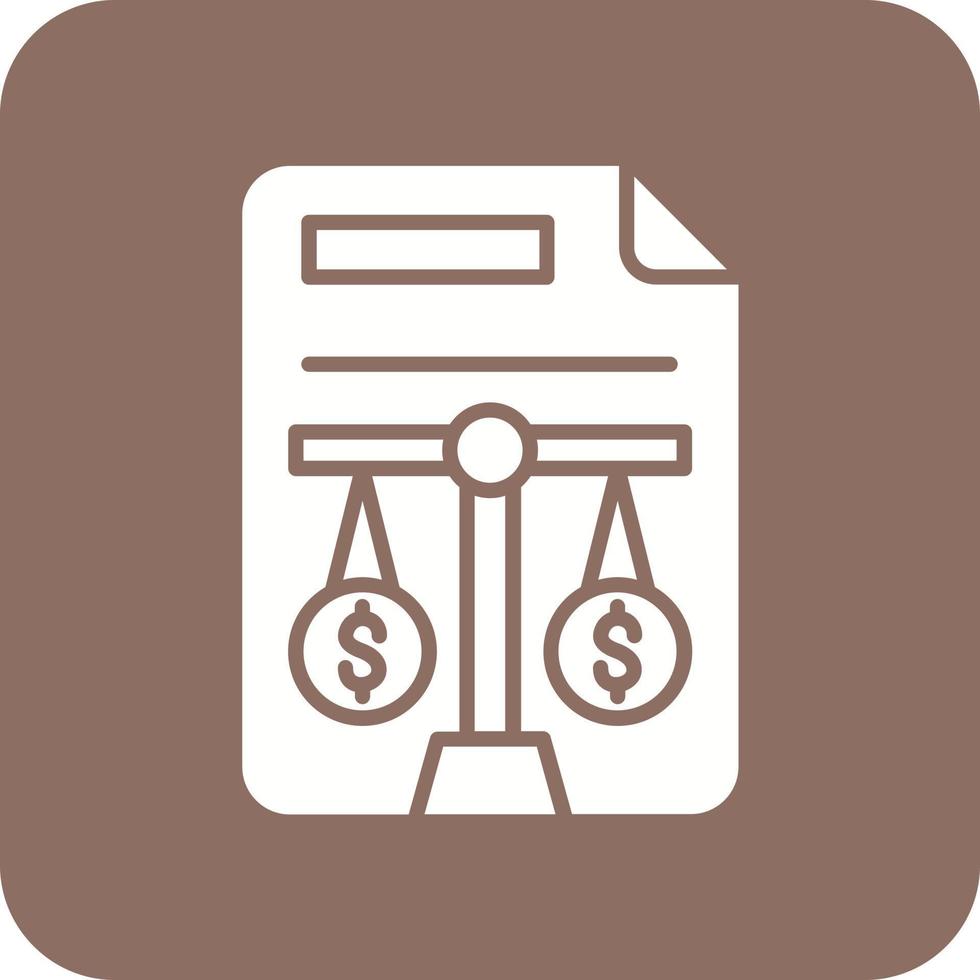 Balance Sheet Glyph Round Corner Background Icon vector