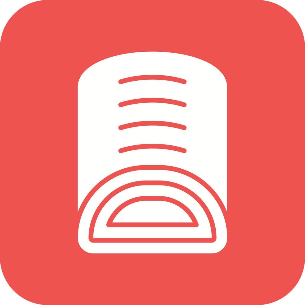 Swiss Roll Glyph Round Corner Background Icon vector