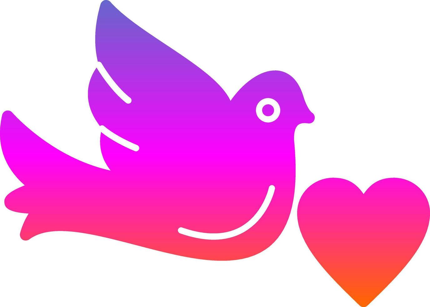 Dove with Heart Vector Icon Design