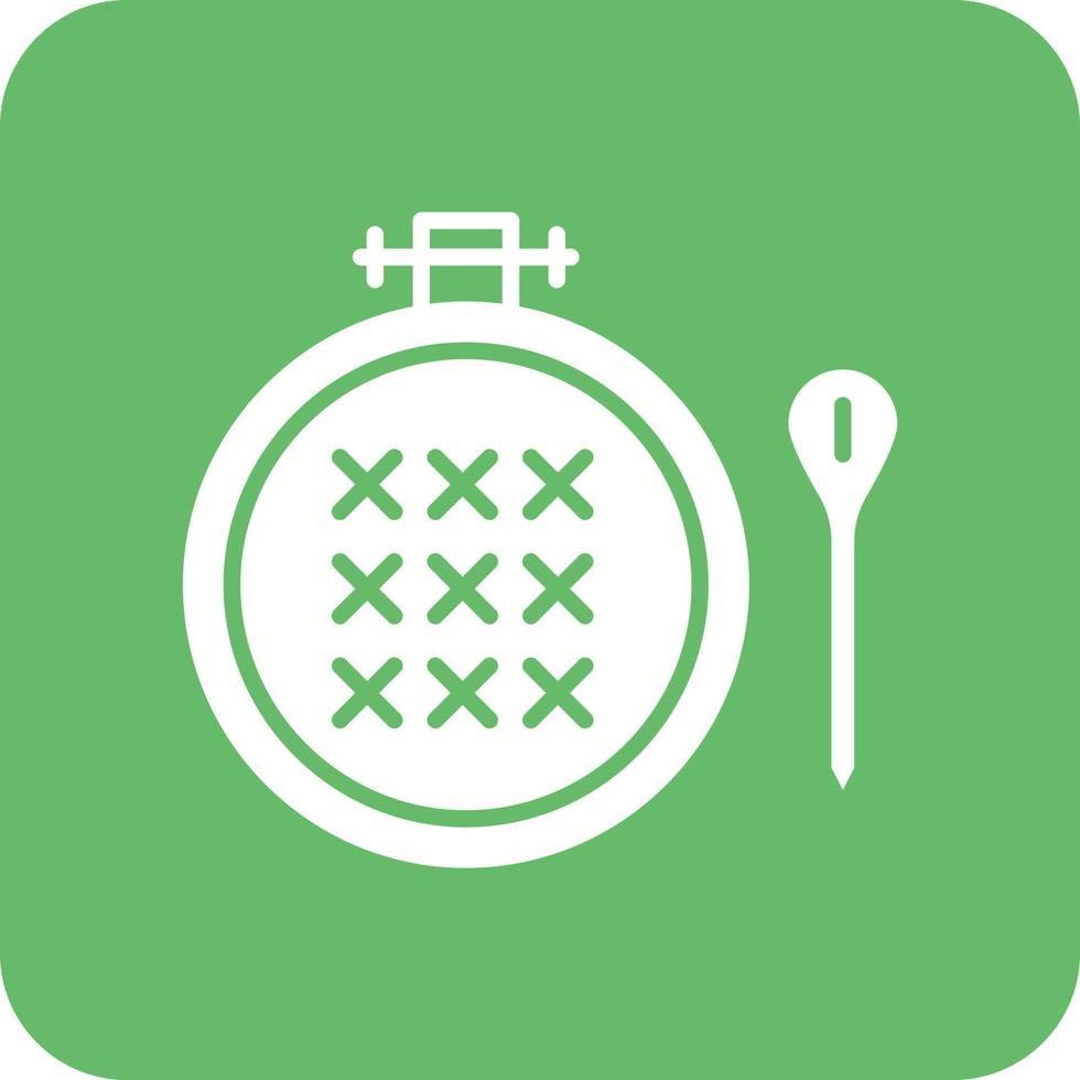 Cross Stitch Glyph Round Corner Background Icon vector