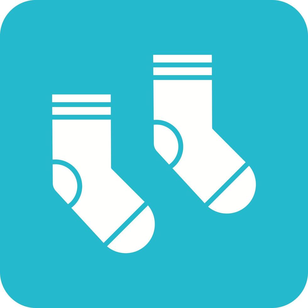 Socks Glyph Round Corner Background Icon vector