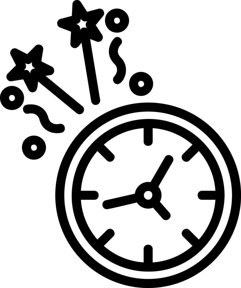 New Year Clock Vector Icon Design