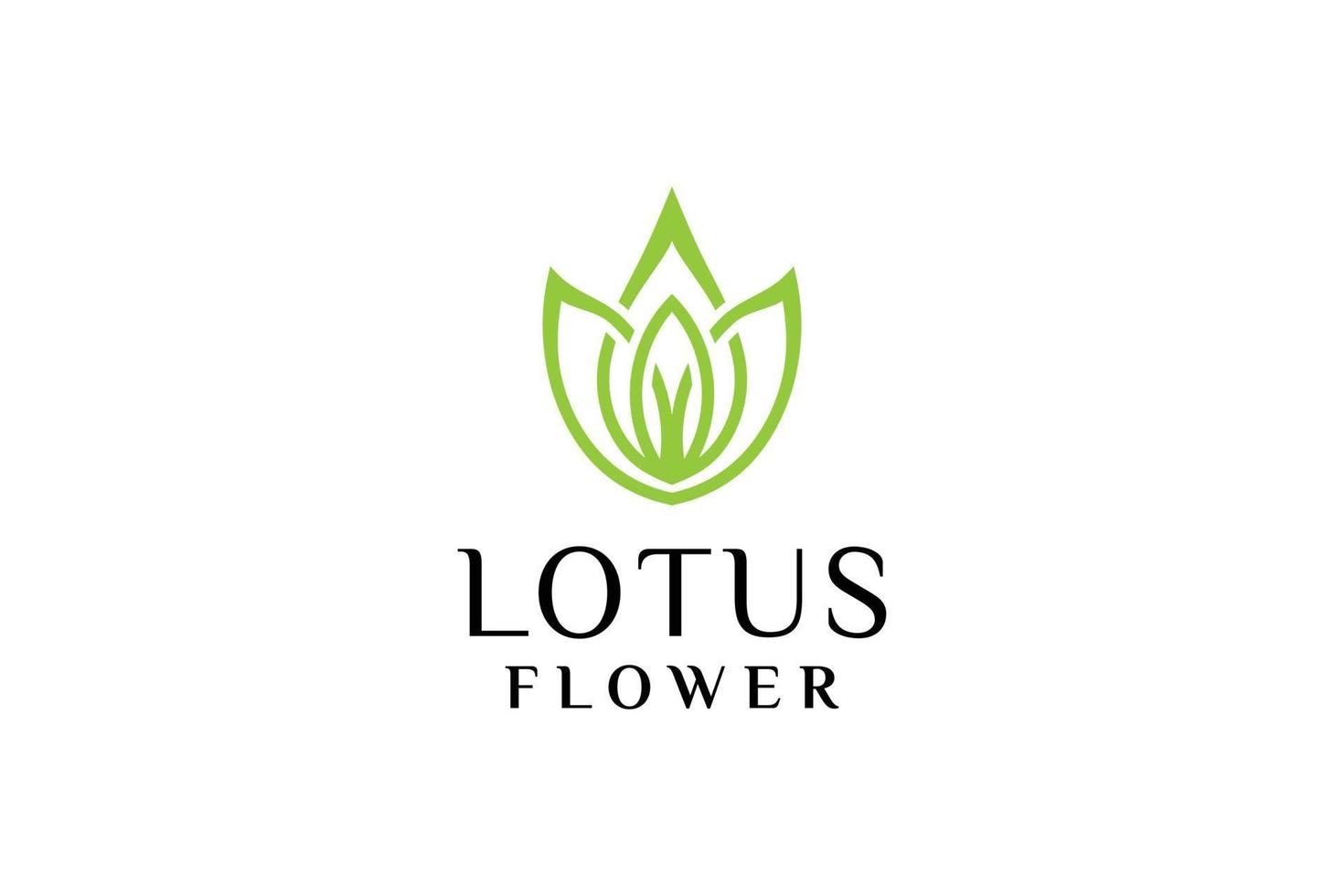 diseño de logotipo de flor de loto verde vector