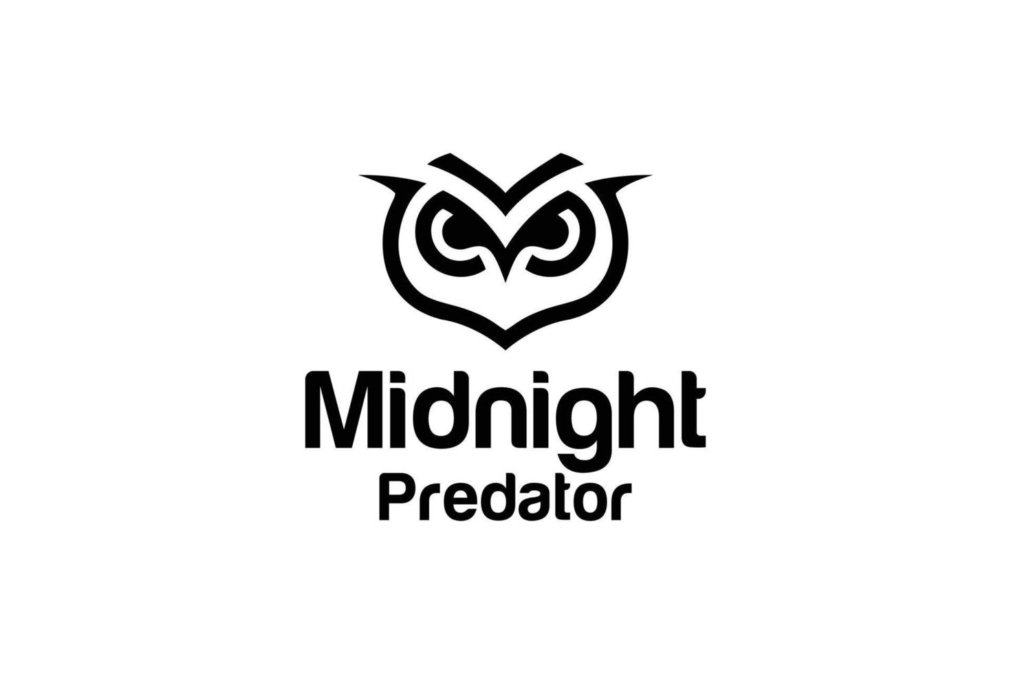 Midnight owl silhouette logo design vector