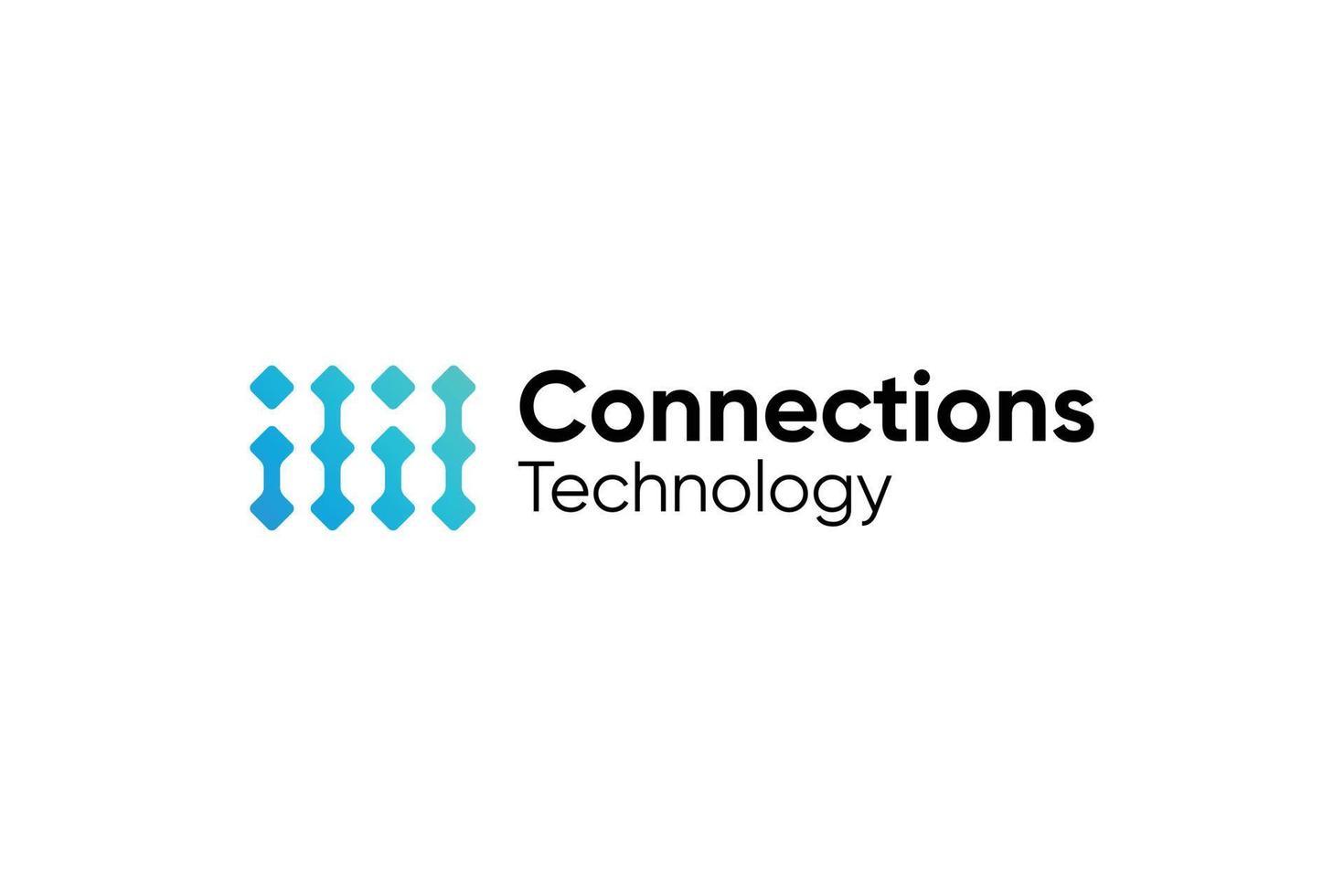 Connection technology logo design vector