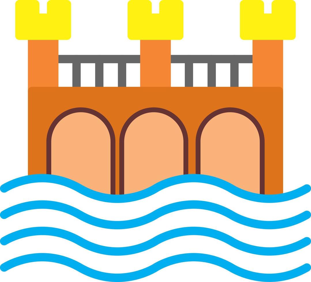 Water Bridge Vector Icon Design