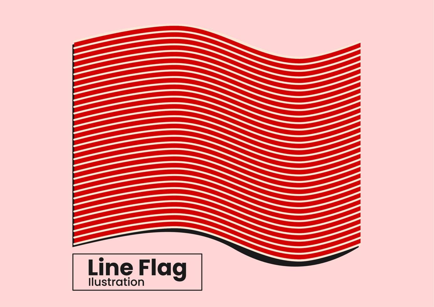 Abstract Red Flag Line Ilustration vector