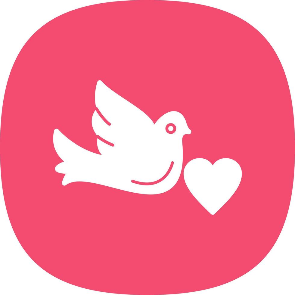 Dove with Heart Vector Icon Design