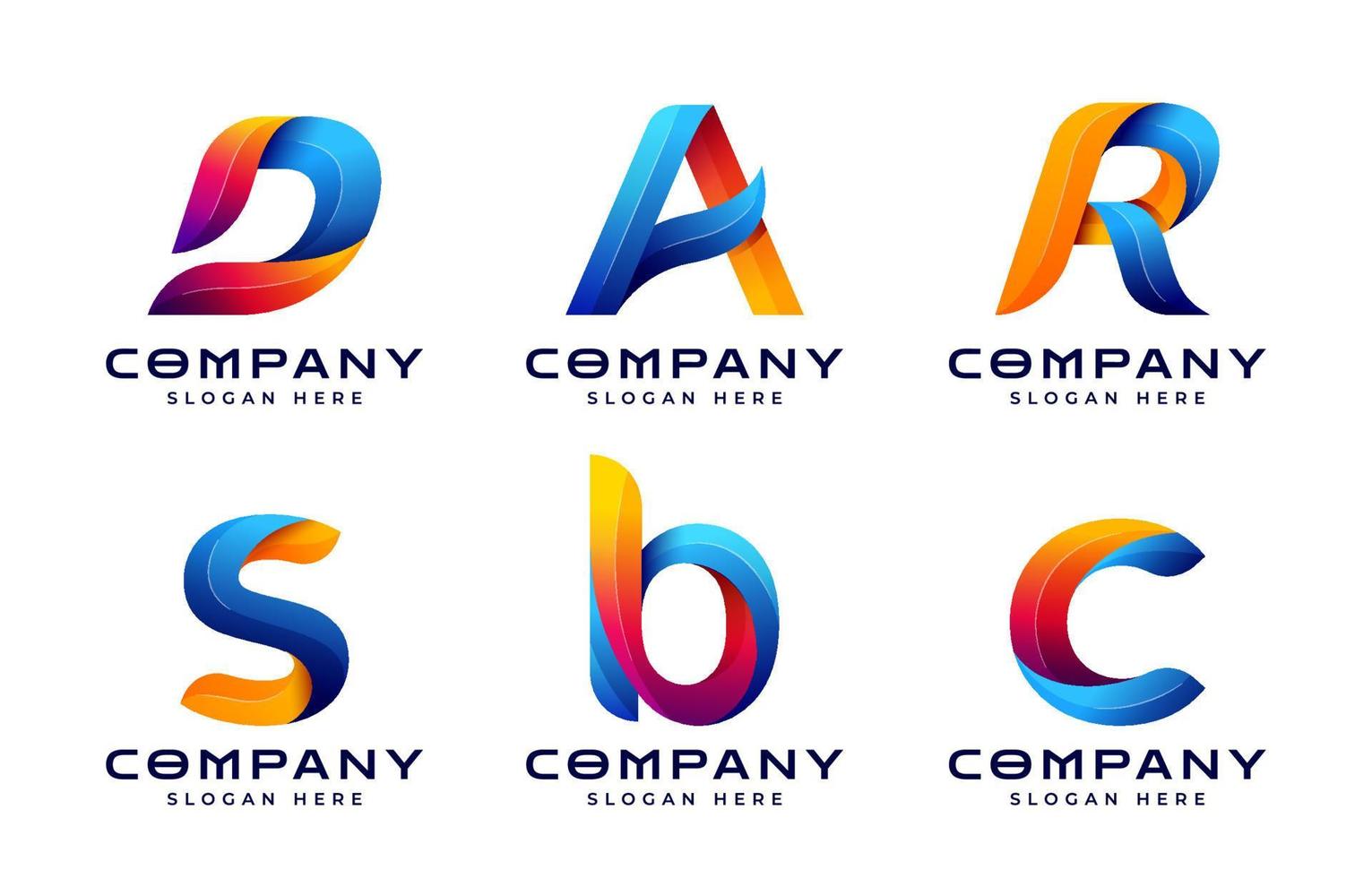 logotipo del alfabeto 3d vector