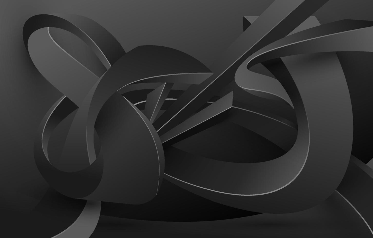 3D Black Abstract Gradient Background vector