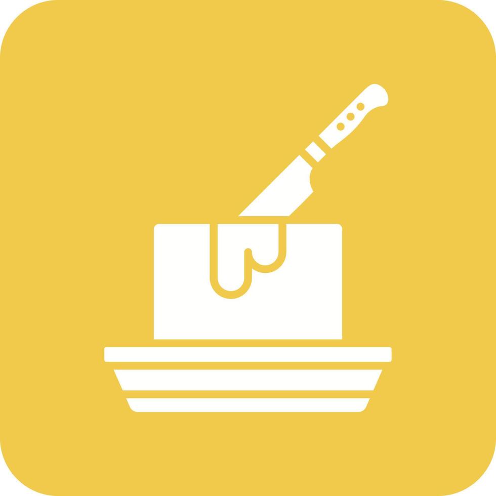 Butter Glyph Round Corner Background Icon vector