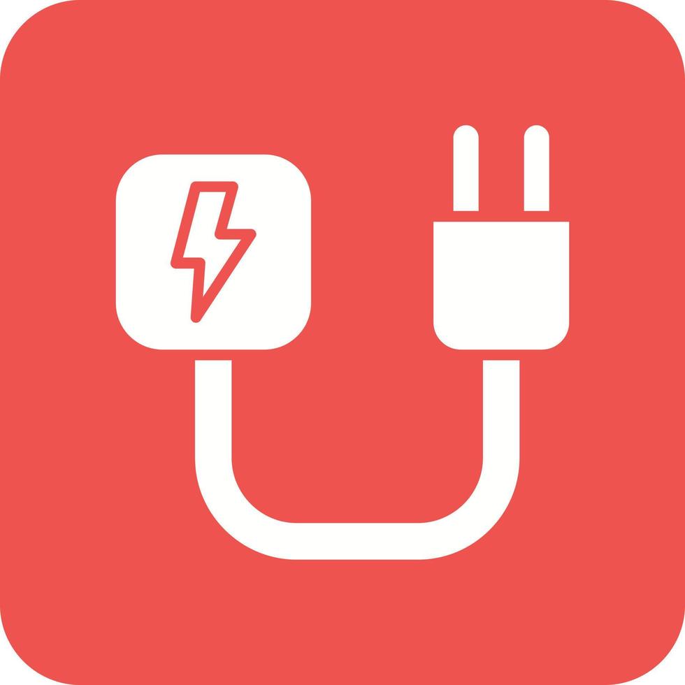 Electricity Glyph Round Corner Background Icon vector