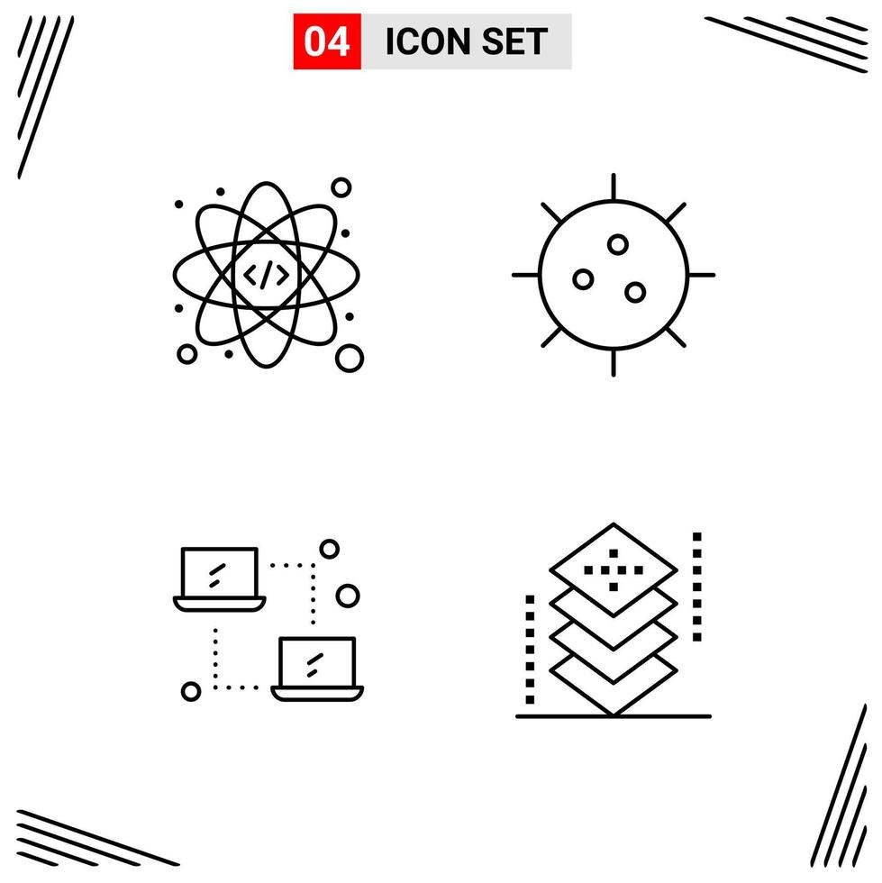 4 Icons Line Style Grid Based Creative Outline Symbols for Website Design Simple Line Icon Signs Isolated on White Background 4 Icon Set vector