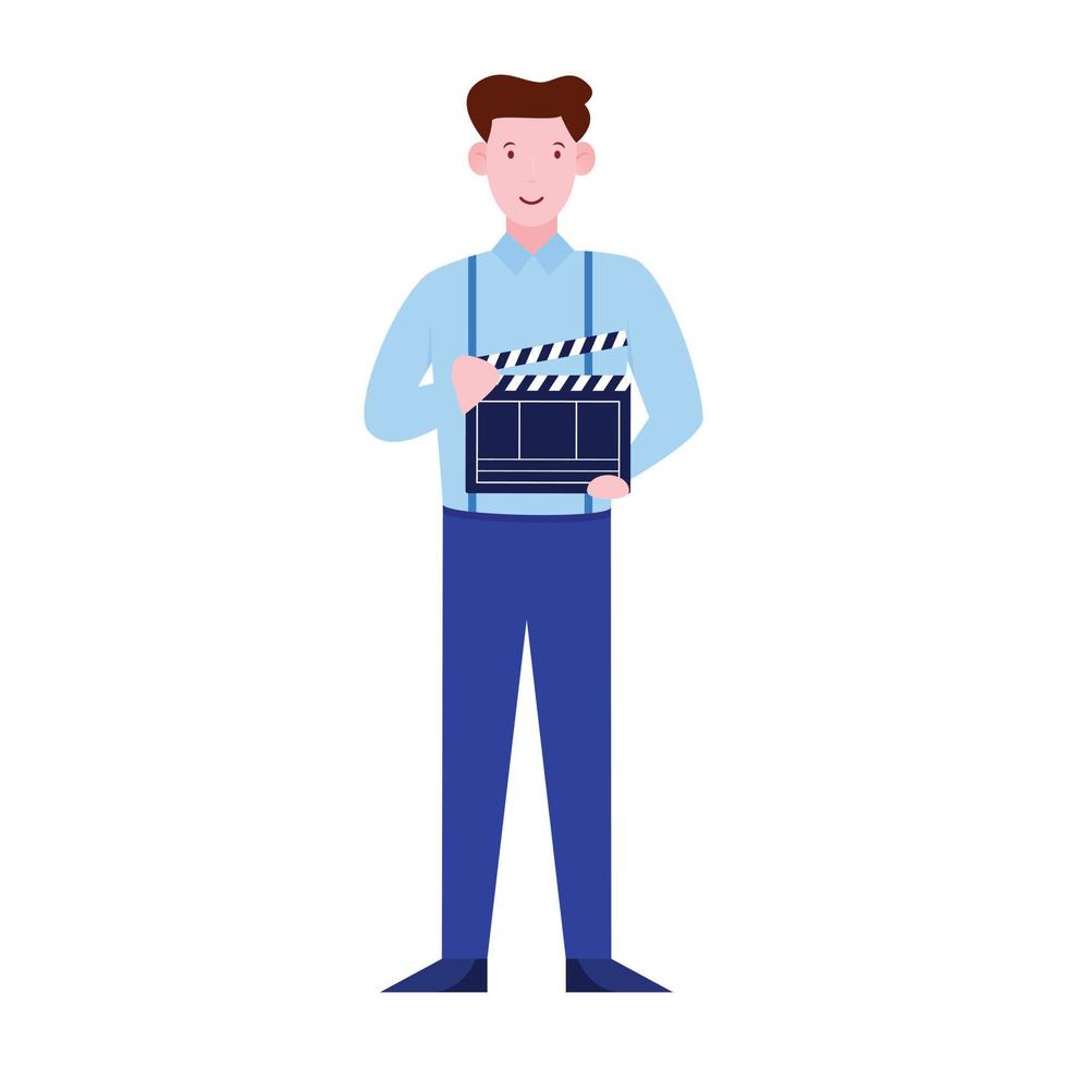 A professional filmmaker male avatar film director illustration vector