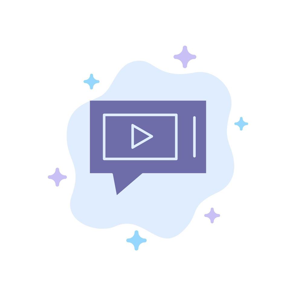 Chat Live Video Service Blue Icon on Abstract Cloud Background vector