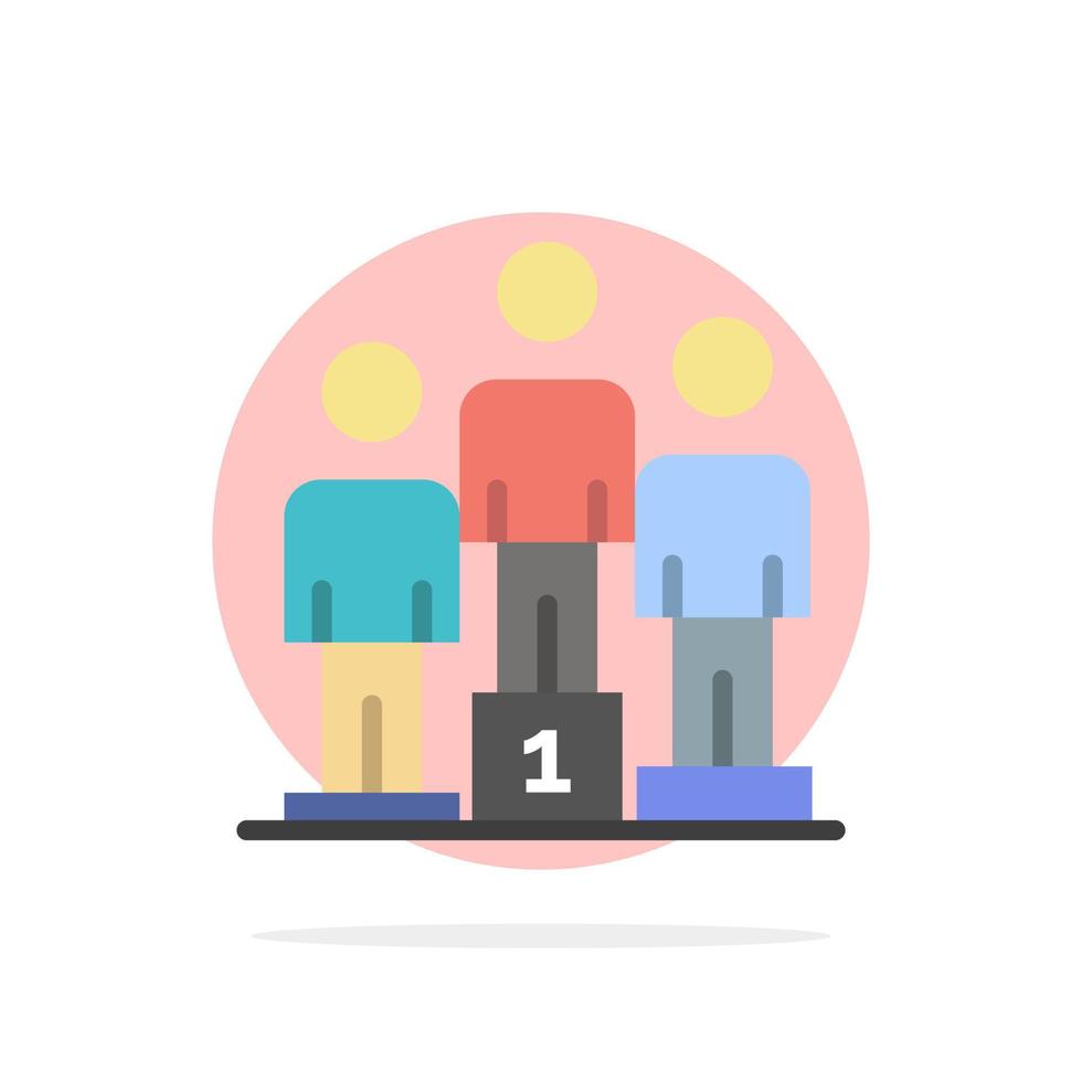 Winners Pedestal Podium Winners Abstract Circle Background Flat color Icon vector