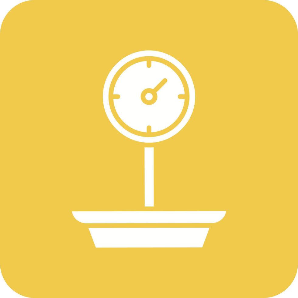 Weight Machine Glyph Round Corner Background Icon vector