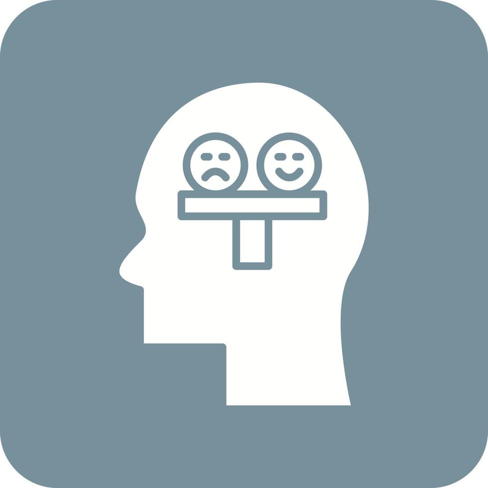 Balance Emotion Glyph Round Corner Background Icon vector