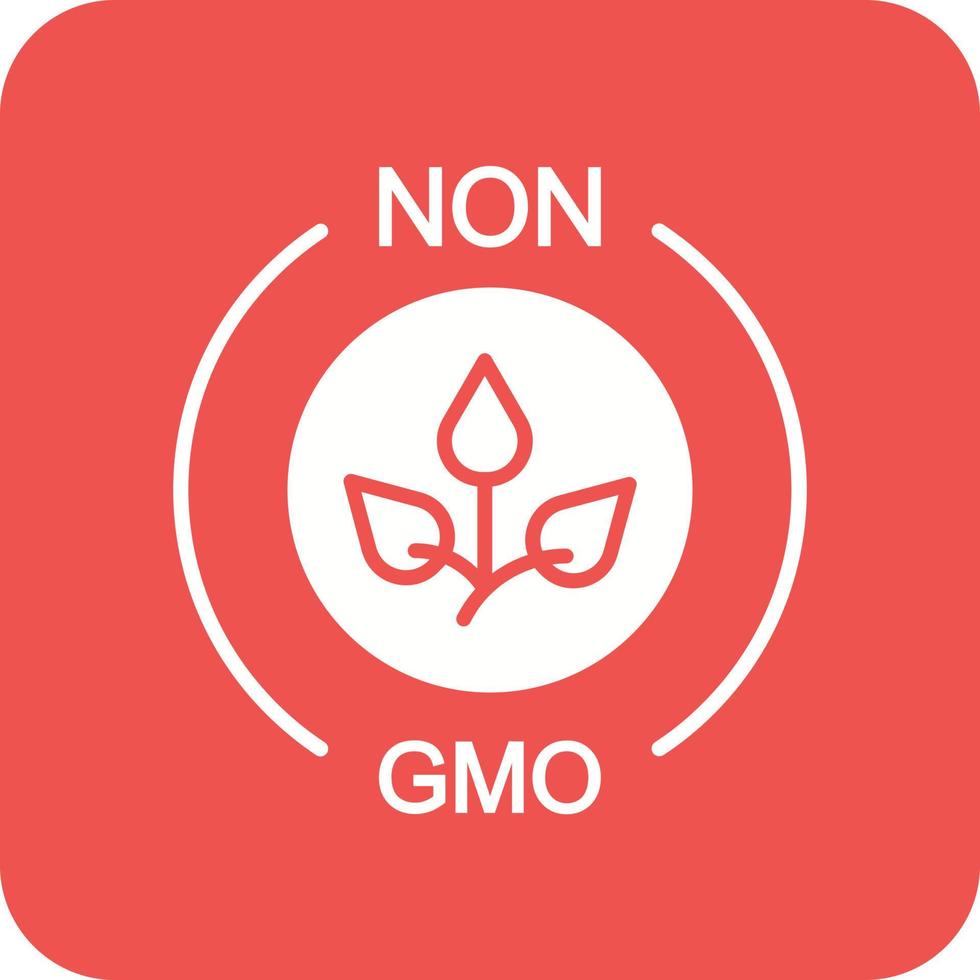 Non Gmo Glyph Round Corner Background Icon vector