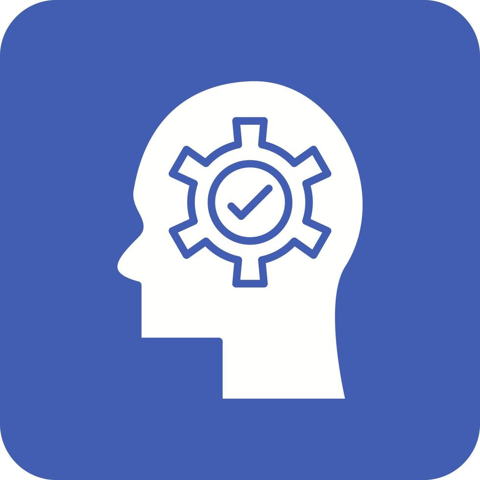 Cognitive Glyph Round Corner Background Icon vector