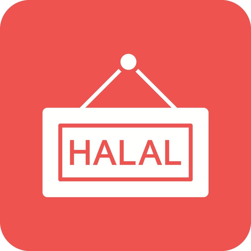 Halal Glyph Round Corner Background Icon vector