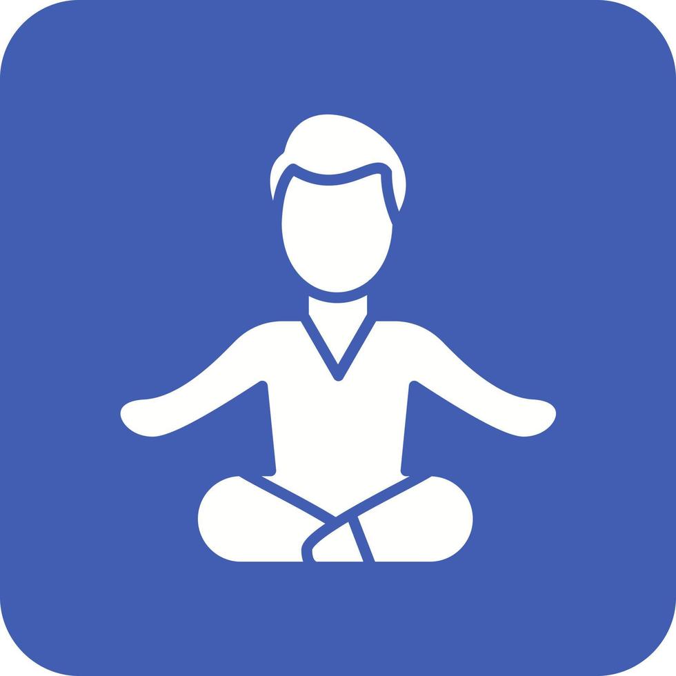 Meditation Glyph Round Corner Background Icon vector