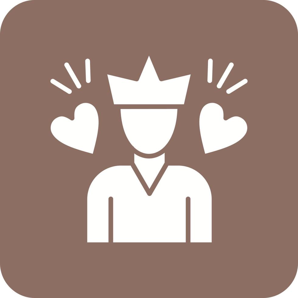 Self Esteem Glyph Round Corner Background Icon vector